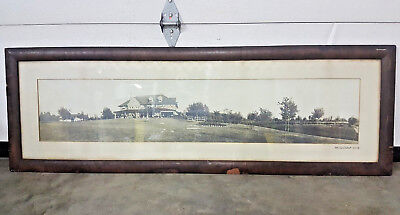 Antique 1908 HAZELDEAN Scenic Country Estate Huge 58" Framed Panoramic Photo