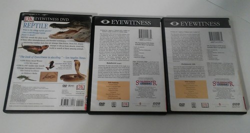 3 DVD Lot Eyewitness Rainforest Jungle Reptile Prehistoric Life Educational Kids