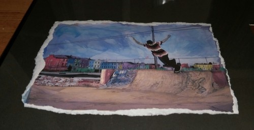 Photography Exhibit Photo art collage Skater Skating Mixed Media Painting Youth