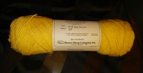 4 oz Skein Lamb's Pride Worsted Wool/Mohair Yarn M-13 Sun Yellow Dyelot: 077 NOS