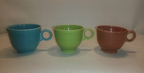 ? Lot of 3 Vintage Fiestaware 1960's Tea Cups & Saucers Sets 1950's & 1960's F/S