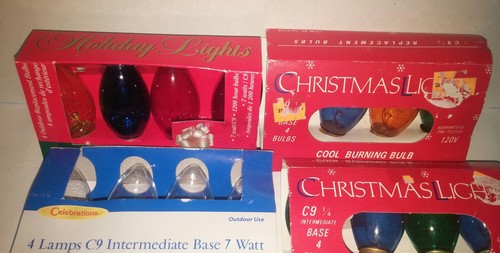 C-9 Christmas Electric Light Bulb Replacements 20 Multi-Color and Clear