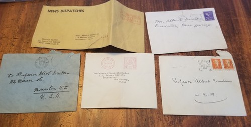Albert Einstein mail envelopes + more opened owned by THE Ablert Einstein RARE