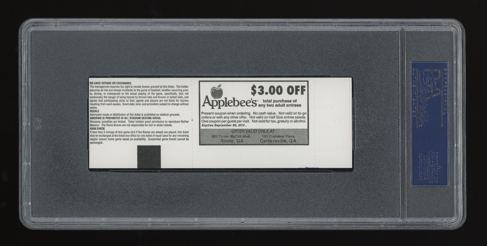 2011 Bryce Harper Nationals Debut Signed FULL Ticket PSA Rookie RC AUTO Suns