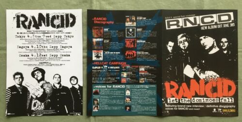 $0 ship! RANCID Japan PROMO flyer x 2 MINI poster TOUR FLYER & album leaflet