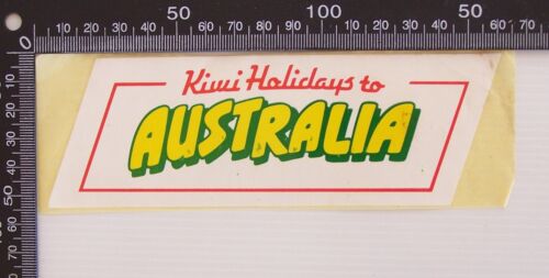 VINTAGE KIWI HOLIDAYS TO AUSTRALIA TRAVEL AGENT ADVERTISING PROMO STICKER