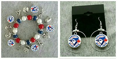 Toronto Blue Jays Earring And Bracelet Set