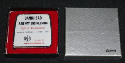 Vintage Lufkin Pocket Tape Measure Bankhead Railway Engineering Advertising Rule