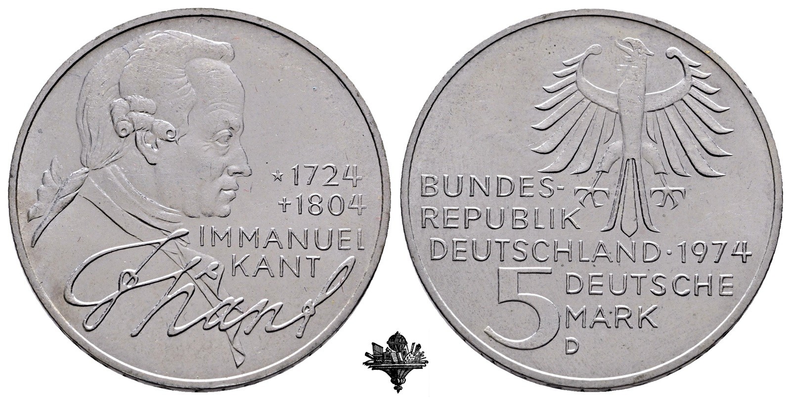 DEUTSCHLAND 5 deutsche mark 1974 SILVER Silbermünze Germany  - Picture 1 of 4