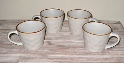 New in Box Earth Elements Textured Stoneware 4 Mugs Set
