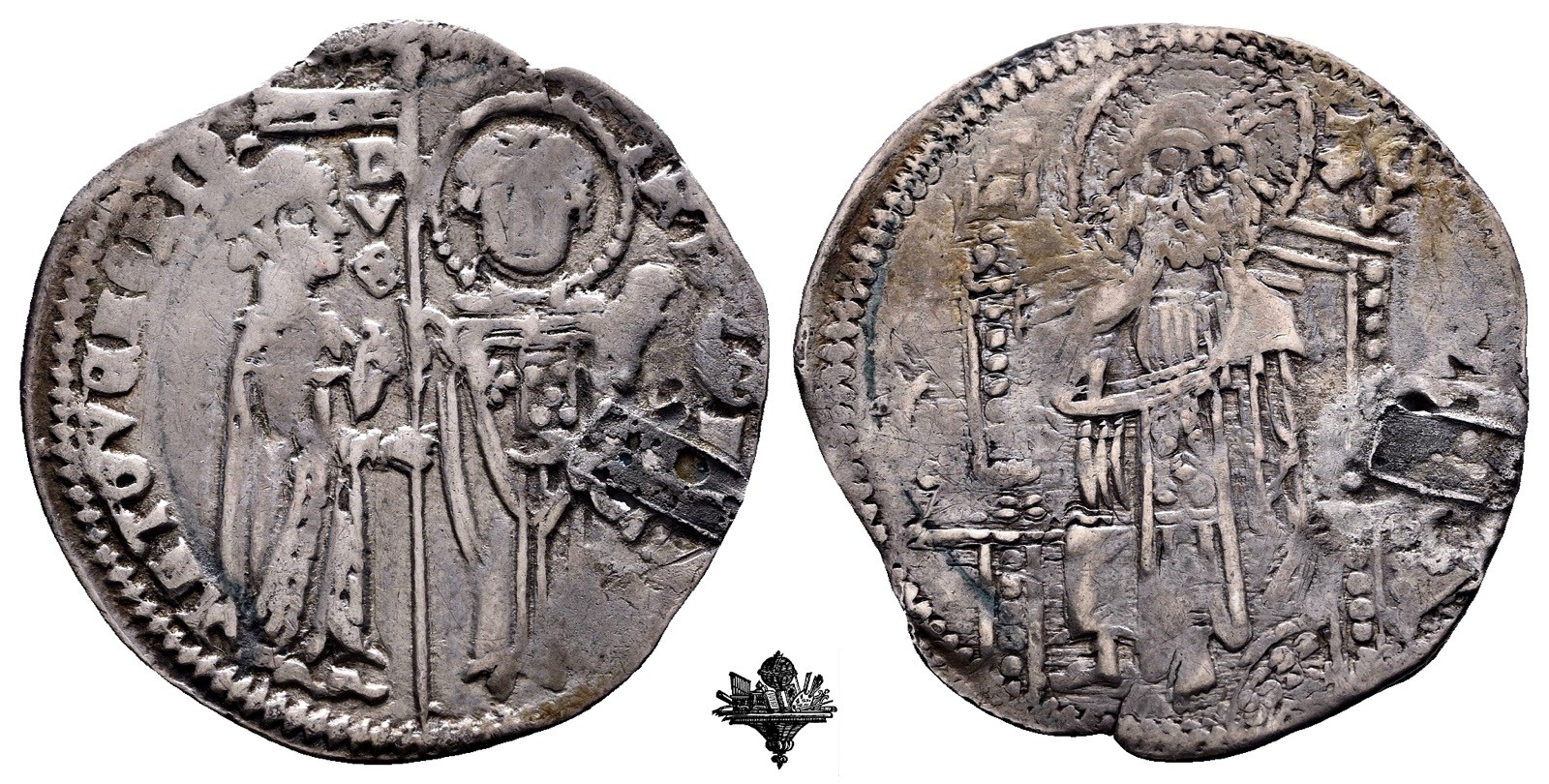 VENEZIA REPUBBLICA Grosso RARO Doge Antonio Venier (1382-1400) ARGENTO - Picture 1 of 4