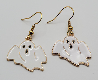 Halloween White Ghost fishhook earrings