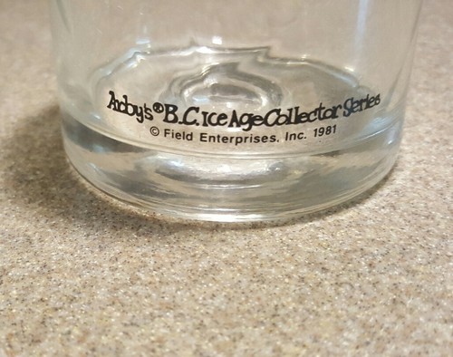 Arby's B.C. Ice Age Drinking Glass- Grog-Collector Series-1981-Field Enterprises