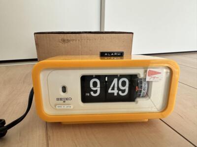 SEIKO DP666T パタパタ時計 flip clock 動作OK SEIKO Flip Clock Alarm DP666T Yellow Body Space age Vintage