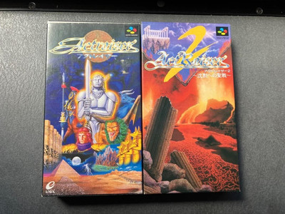 Super Famicom SFC ActRaiser Simulation Video game software set of 2 Japanese ver