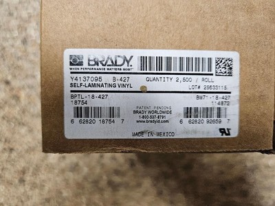 Brady BPTL-18-427 Self Laminating Vinyl Label
