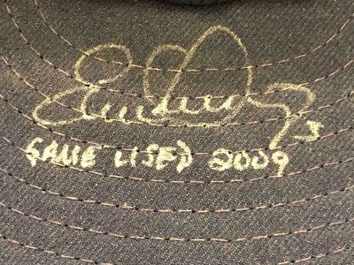 EVAN LONGORIA 2009 Signed Auto GU RAYS New Era Hat JSA COA Grey Flannel