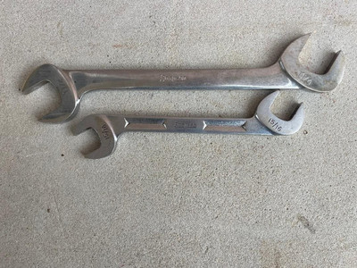 LOT-2 Large Snap-On SAE Offset Open End Wrenches: VS40 (1-1/4) & V5230 (15/16)