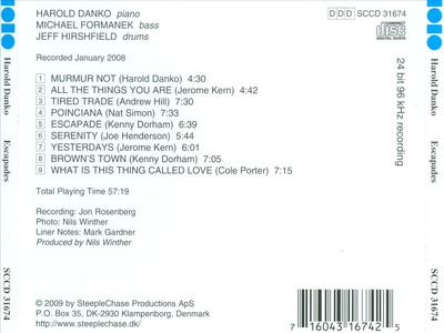 HAROLD DANKO - ESCAPADES * NEW CD