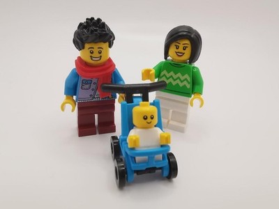 Lego Mama Papa Baby  Kinderwagen Mädchen Puppenwagen Teddy City Neu