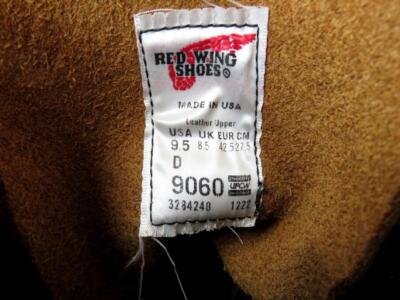 Pre-owned Red Wing Shoes Red Wing 9060 Beckman Boot Flat Box Width D Black Men Size 9.5d High Top Leather