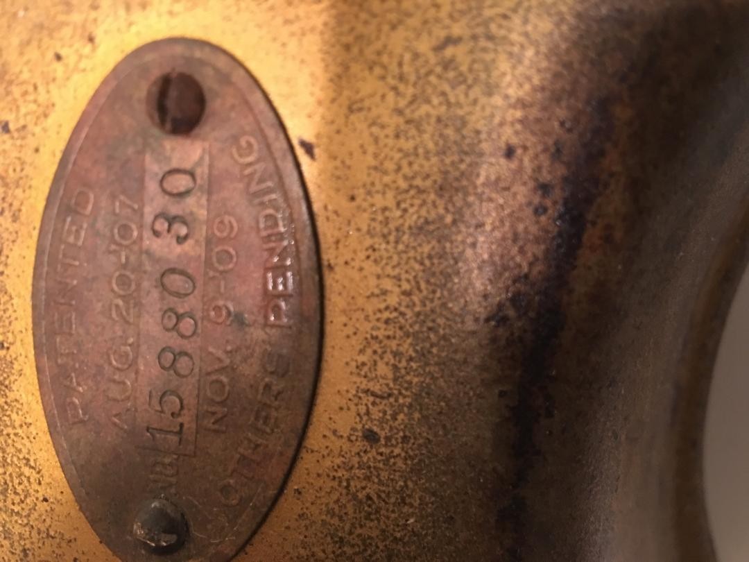 Antique Stimpson Computing Scale, Mercantile Brass 10 lbs, Patented 1907 Aug 20