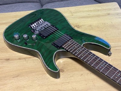 Used Schecter Diamond Series Hellraiser C-1 FR Deep Sea Green Electric Guitar