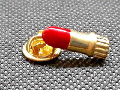 Vintage Tube of Red Lipstick Lapel Pin Hat Souvenir Collector Makeup ~Ships FREE