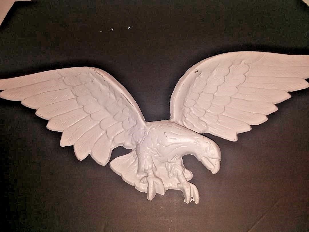 Vintage Cast  Metal Soaring Eagle Wall Plaque With 22 Inch Wingspan