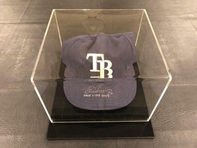 EVAN LONGORIA 2009 Signed Auto GU RAYS New Era Hat JSA COA Grey Flannel