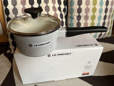 Le Creuset Light Gray Saucepan 14cm EOS Enamel Single Handed Pot New