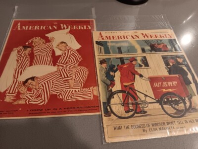 American Weekly Old Newspaper from the 50s (Set of 2)
