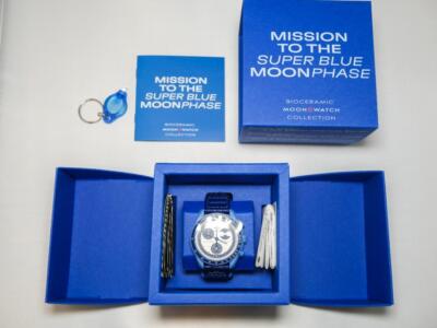 時計 SWATCH X OMEGA the Super Blue Moonphase Bioceramic MoonSwatch Collection: MISSION TO THE SUPER BLUE