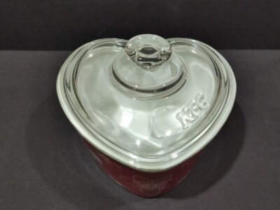 New KFC Malaysia Cute Heart Shaped Ceramic Dish Bowl With Glass Lid Promo