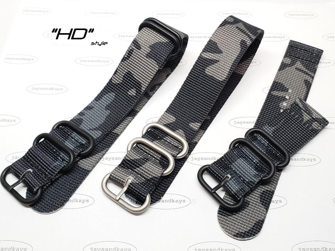 JaysAndKays® Black MCam Multi Camo Nylon Strap 20mm 22mm JaysAndKays® Black MCam Multi Camo Nylon Strap 20mm 22mm
