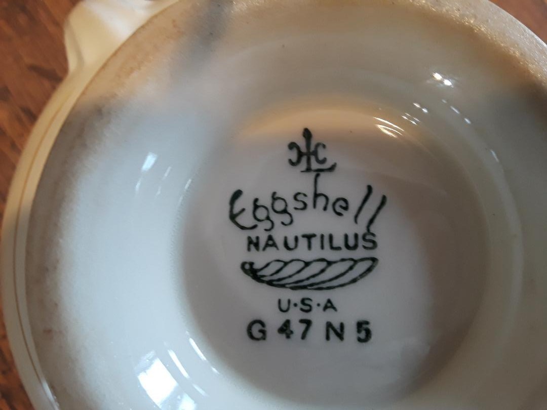 Nautilus Eggshell China, Soup Bowls, Saucers, Creamer