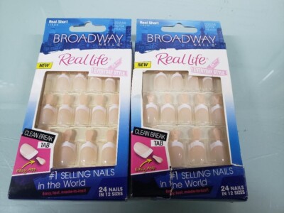 Broadway Nails Real Life  Nail Real Short  Simple Peach 24 Nails-NO GLUE!!!-N52