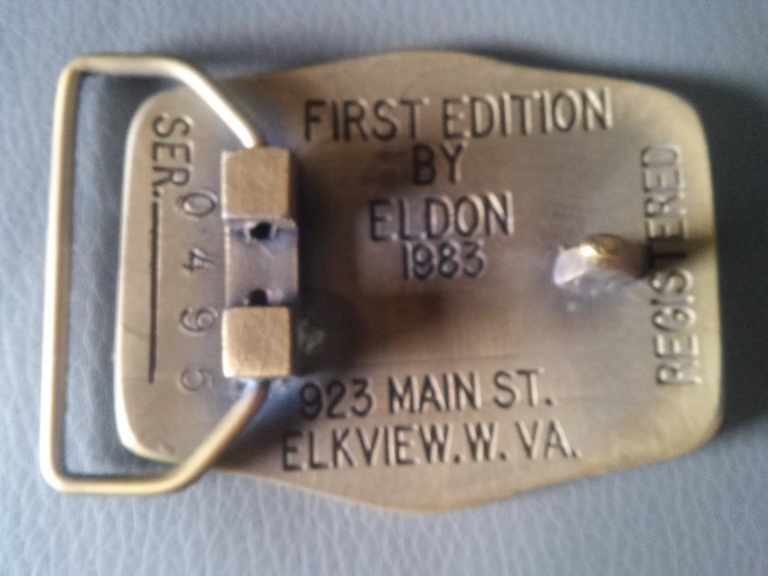 STATE OF WEST VIRGINIA  FIRST EDITION REGISTERED BELT BUCKELVINTAGE 1980s