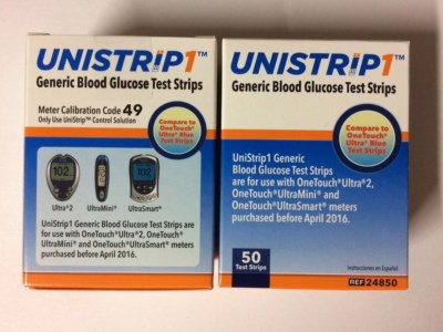 UniStrip 100 Test Strips for Use with Onetouch  Ultra  Meters Hot Exp:03/27/2026