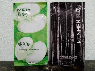 WEN Kids Apple CleansingConditioner 2oz Packet & WENMEN Hair/Body CC 2oz Packet