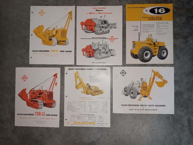 Lot of Vintage Allis-Chalmers Heavy Equipment Sales Literature