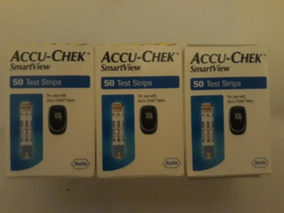 Accu-Chek SmartView Test Strips 50 Ct (3 boxes-150 total) Exp 1/2025 and  2/2025