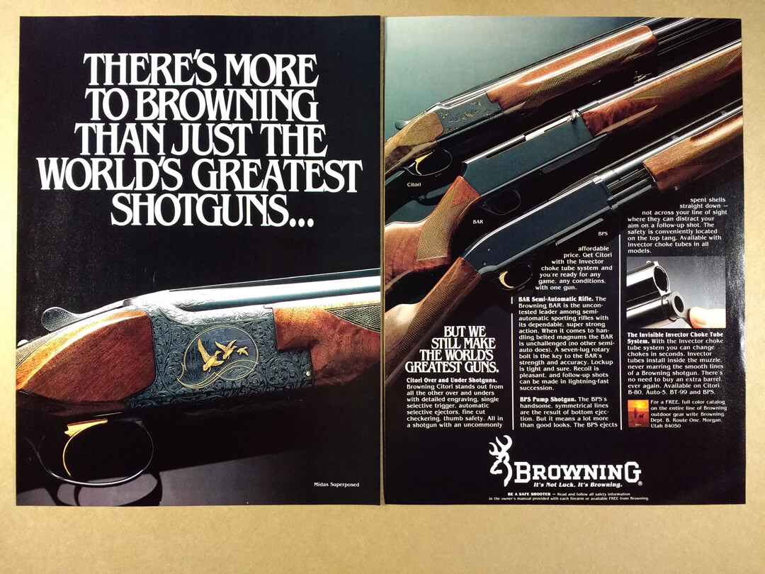 1985 Browning Shotguns Bows Knives Hunting Equipment vintage