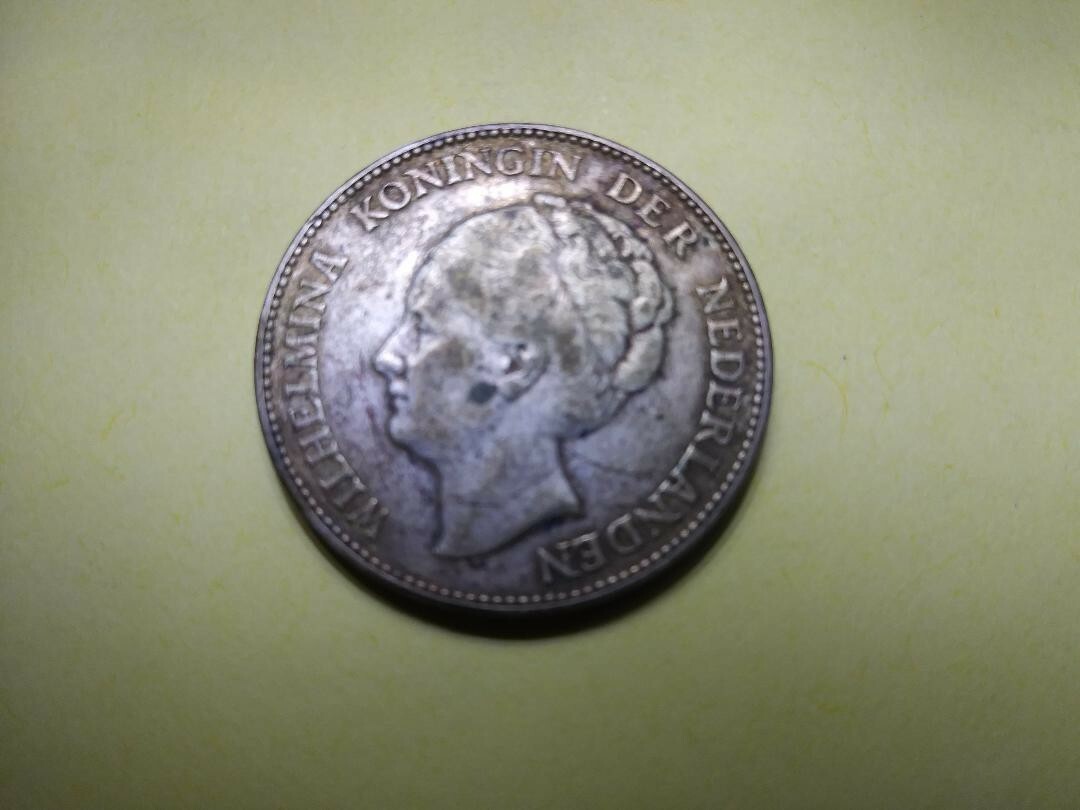 NETHERLANDS 1931 ONE GULDEN SILVER COIN