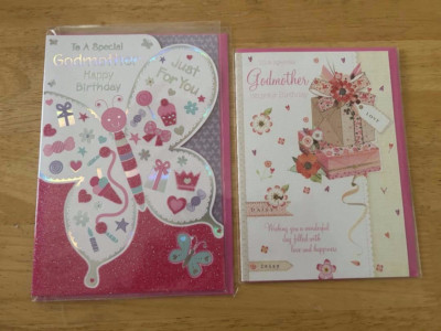 GODMOTHER BIRTHDAY CARD - 2 DESIGNS TO CHOOSE FROM