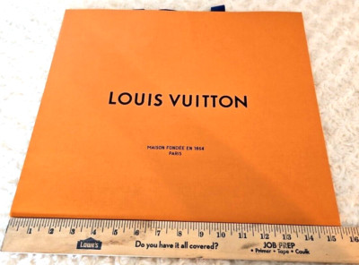 Louis Vuitton 15.5''x 13'' x 6'' XL Orange Black Authentic Gift Shopping Paper Bag