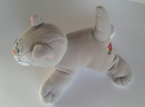 Tonka VINTAGE Pound Puppies PURRIES GRAY TABBY CAT KITTEN Plush STUFFED ANIMAL