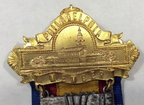 1899 GAR Member Badge 33rd National Encampment In Philadelphia