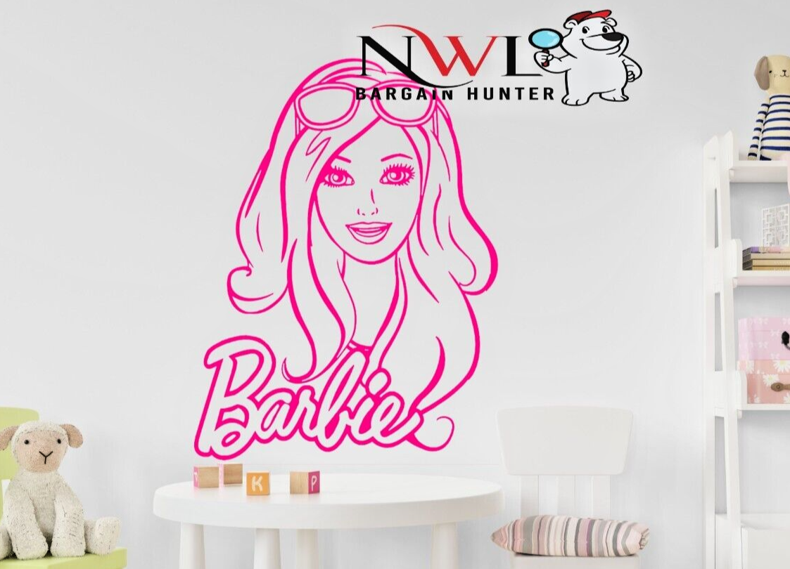 Barbie Doll Vinyl Wall Sticker Wall Window Car Room Home Decal Kids Child Girls - Picture 1 of 7