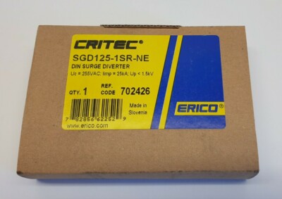 nVent Erico Critec SGD125-1SR-NE DIN Surge Diverter - Spark Gap Diverter 702426